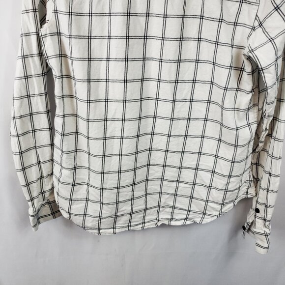 Vintage Harley Davidson Embroidered Lng Slv Collared Button Up Blk Wht Plaid M - Picture 3 of 13